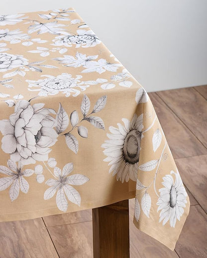 Maison d' Hermine Table Cloth Rectangle Table 100% Cotton 70 x 140 Inches Fall Tablecloth Reusable Everyday Use for Thanksgiving Christmas Decorations Dining Farmhouse Party (Pretty Autumn)