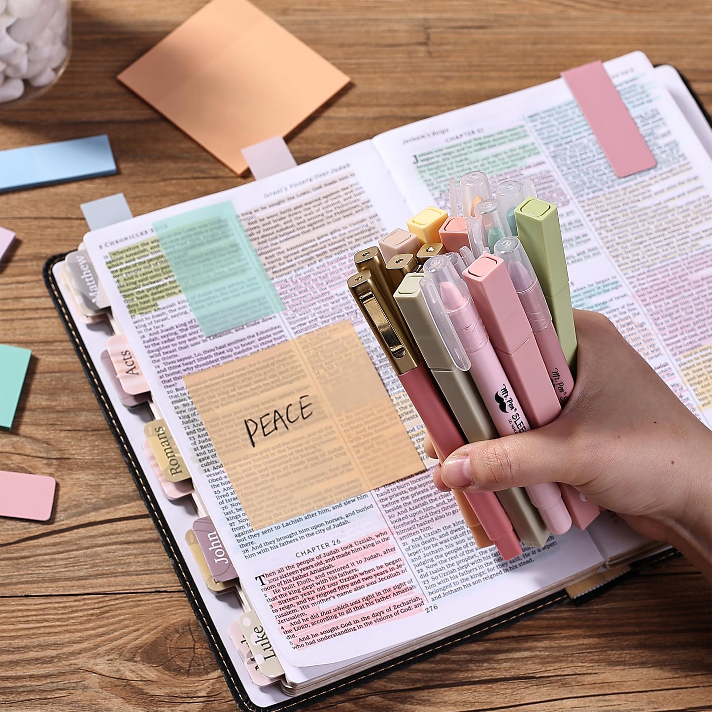 Mr. Pen- Bible Journaling Kit for Women, Bible Highlighters and Pens No Bleed, Pencil Case, Fineliner, Prayer Cards, Tabs, Magnetic Bookmarks, Transparent Sticky Notes, Mothers Day Gift