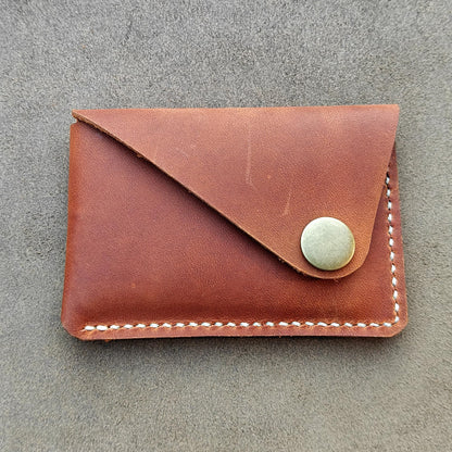 Handmade Leather Business Card Holder, Credit Card Wallet for Men and Women (Brown)
