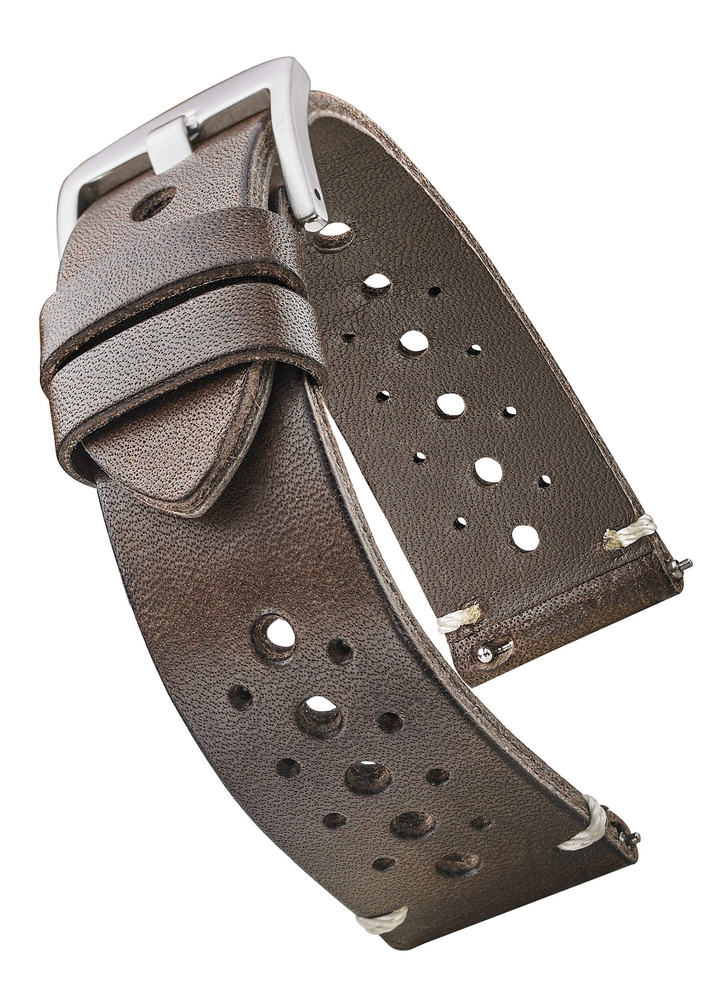 ALPINE Genuine Vintage Leather 20mm Watch Band - Replacement Watch Bands for Women & Men - Watch Strap with Quick Release Stainless Steel buckle - Compatible with Regular & Smart Watch Bands - Brown
