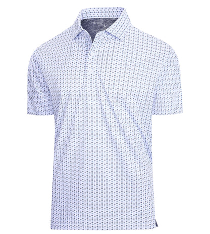 SAMERM Mens Golf Shirts Short Sleeve Dry Fit Performance Moisture Wicking Print Sport Polo Shirts for Men Casual，White U，XL