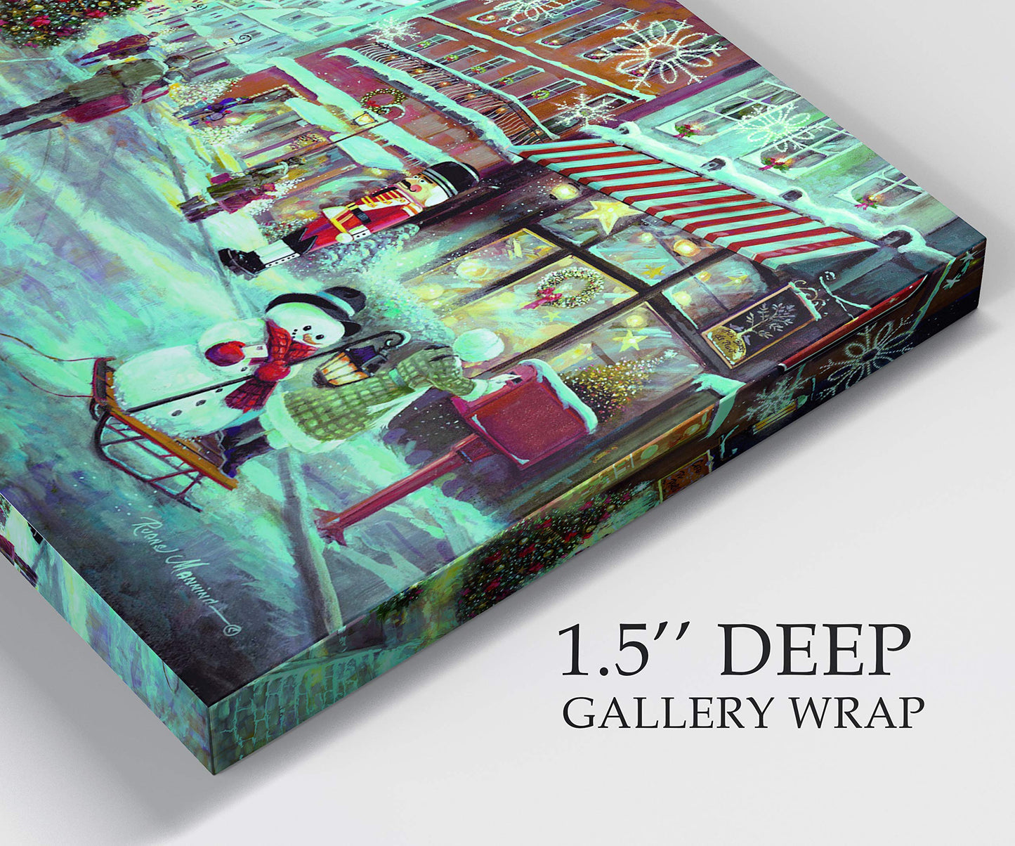 Renditions Gallery Abstract Christmas Art Prints for Home Decor Snowy Paris Christmas Wall Artwork Hanging Prints for Bedroom Dining Living Room Office Home Kitchen Wall Decor - 32"X48" LT18
