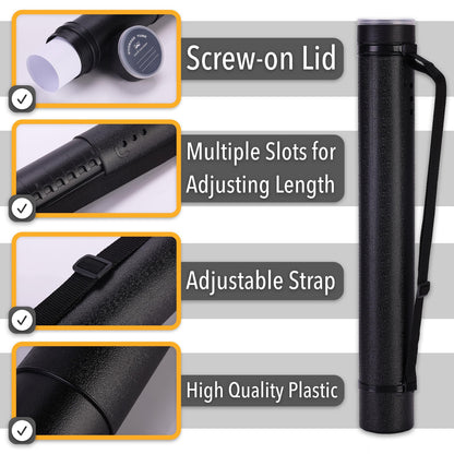 Mr. Pen- Poster Tube, 2 Pack, Black and Green, Extendable Poster Tube with Strap, Poster Carrying Case, Telescoping Tube, Art & Poster Transport Tubes, Poster Tubes for Storage, Poster Holder Tube