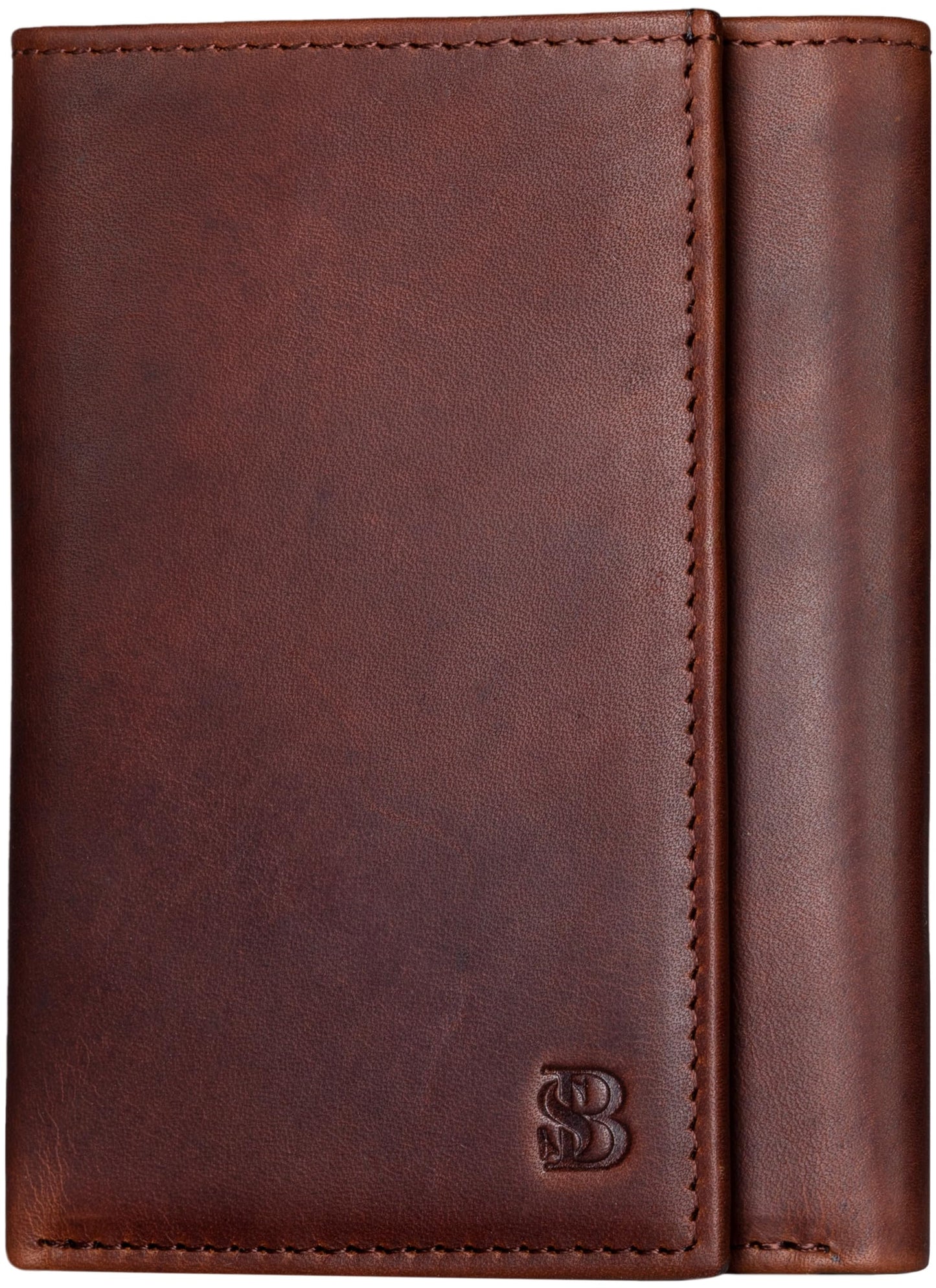 SERMAN BRANDS Trifold Wallet for Men - RFID Blocking Full Grain Leather, 11 Card Slots & ID Window, Slim Everyday Carry, Durable Stitching, Gift for Him