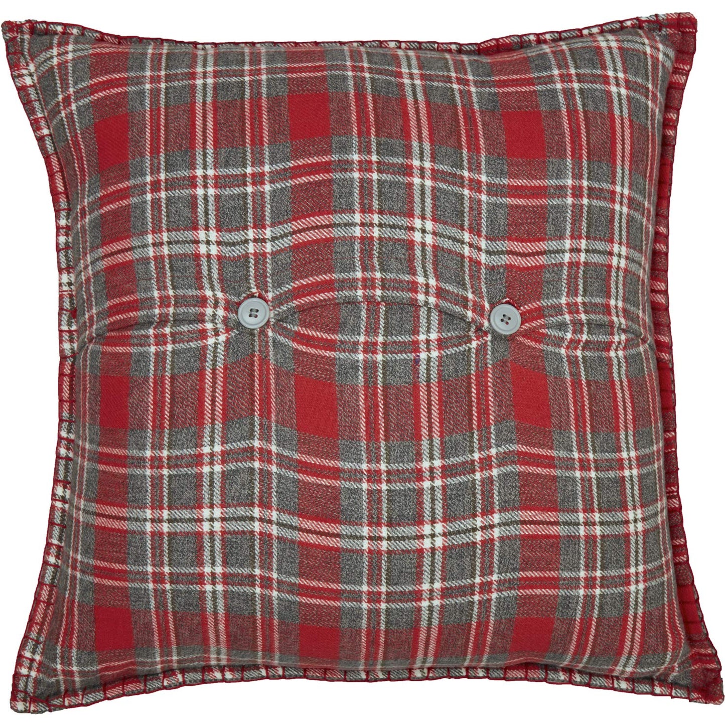 VHC Brands Anderson Warm Wishes Text Textured Felt Rustic Christmas Decor Embroidered Whipstitch Square 18x18 Filled Pillow, Cherry Red