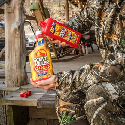 Scent Killer Gold Spray & Refill | Hunting Odor Eliminator with Hunt Dry Technology - 48 FL OZ