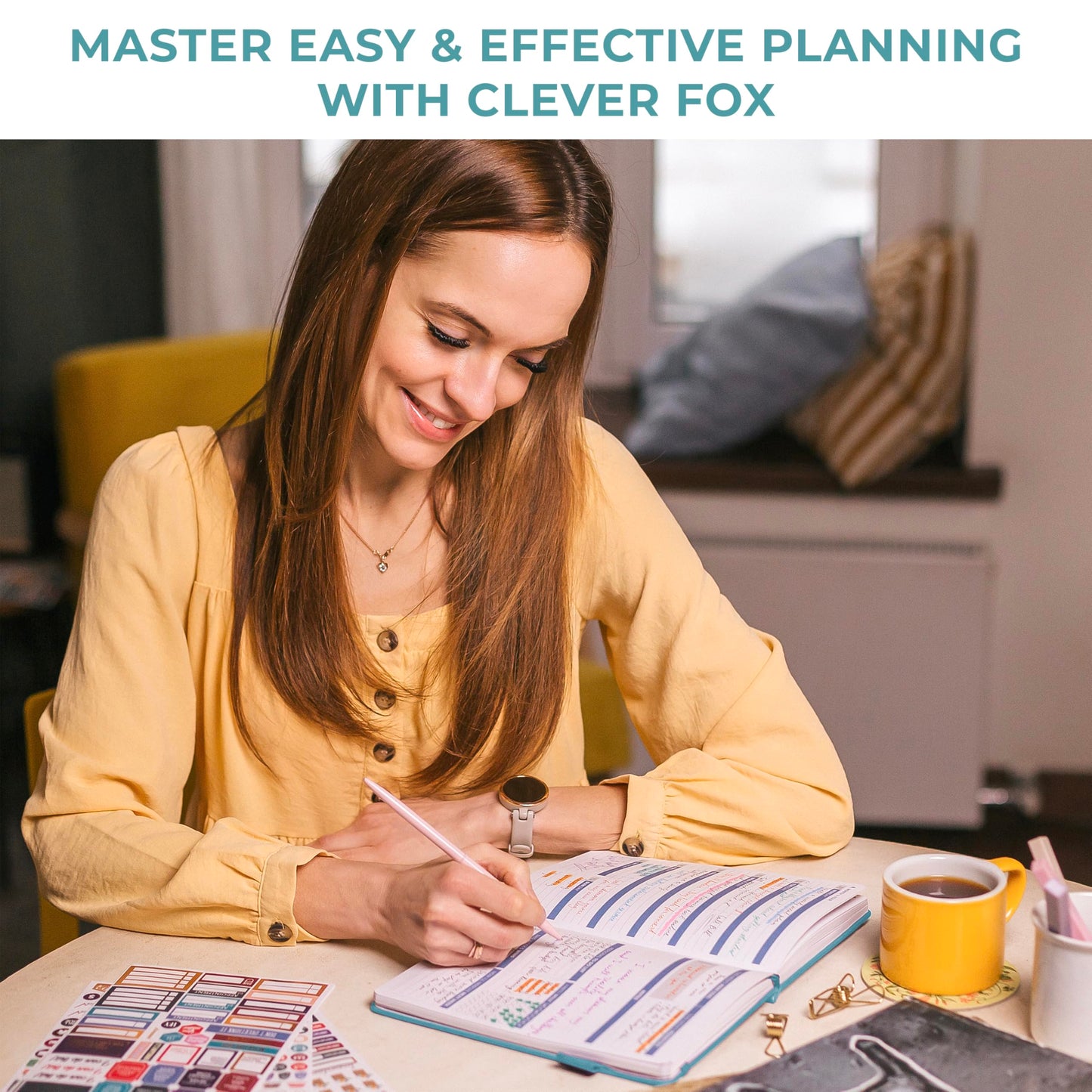 Clever Fox Planner 2nd Edition Dated Jan 2026-Jan 2027 – Colorful Weekly & Monthly Goal Setting Planner, Habit Trackers, Time Management and Productivity Organizer, Gratitude Journal, A5 (Aquamarine)