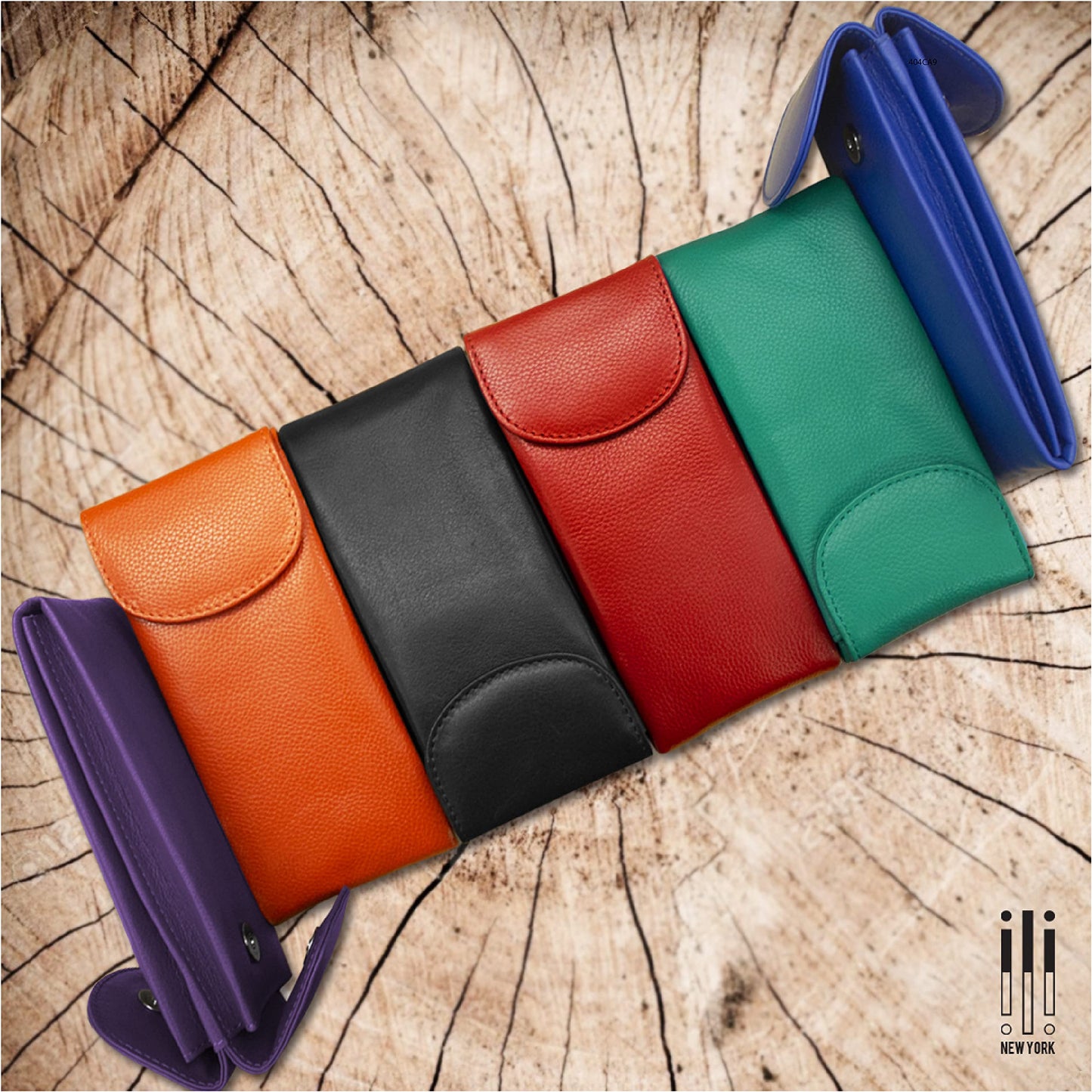 ili New York Double Flap Leather Eyeglass Case, Soft & Slim 2-in-1 Dual Glasses Pouch for Sunglasses and Reading Glasses for Men and Women