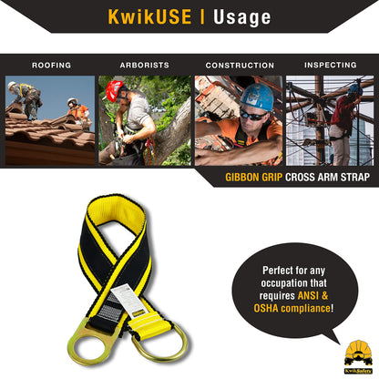 KwikSafety - Charlotte, NC - Gibbon Grip 6 ft Safety Anchor Cross Arm Strap Beam Choker ANSI Fall Arrest System Web Pass Thru Double D Ring Anchorage Sling OSHA Protection Harness Lanyard