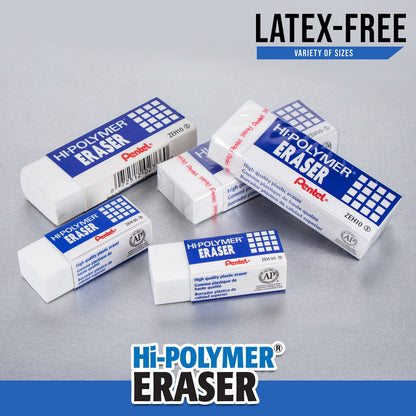 Pentel Hi-Polymer Block Eraser, Large, White, 36 Count (ZEH-10)