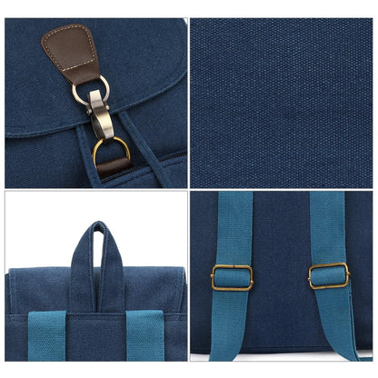 GAEKEAO Small Backpack for Women Canvas Mini Backpack Purse Casual Daypack for Daily Travel Work Sports College Shopping (Navy Blue)