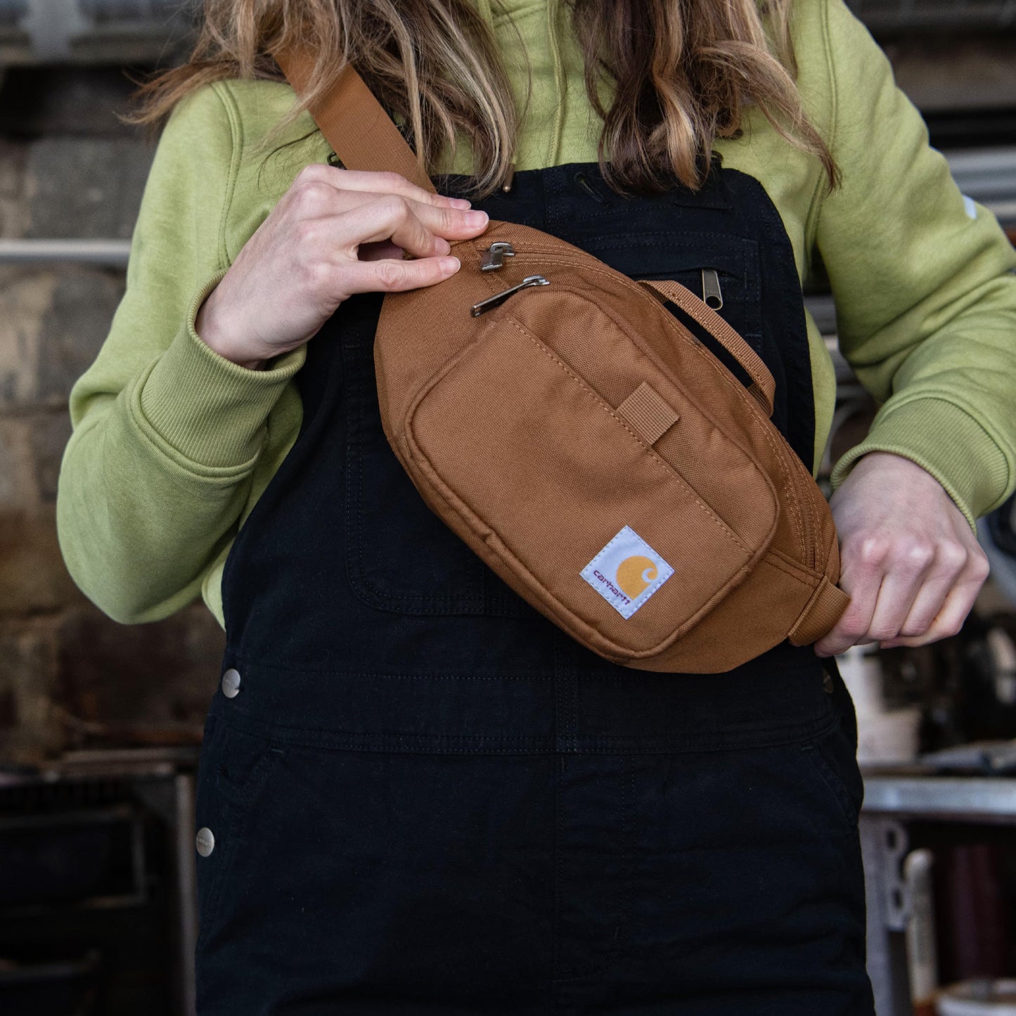 Carhartt Classic Adjustable Sling Bag, Durable, 600-Denier Water Resistant Hip Pack, Essential Waist Pack (Black)