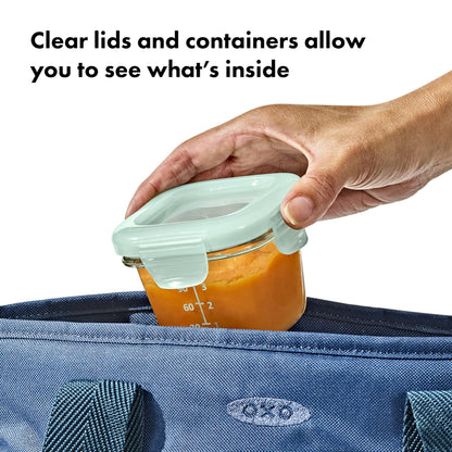 OXO Tot Glass Baby Blocks Food Storage Containers (4 oz) - Opal