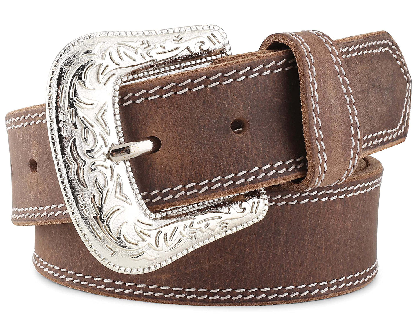 F&L CLASSIC mens Western full grain Leather belt Strap w/Snaps for Interchangeable Buckles, USA,7-941-32-size 32