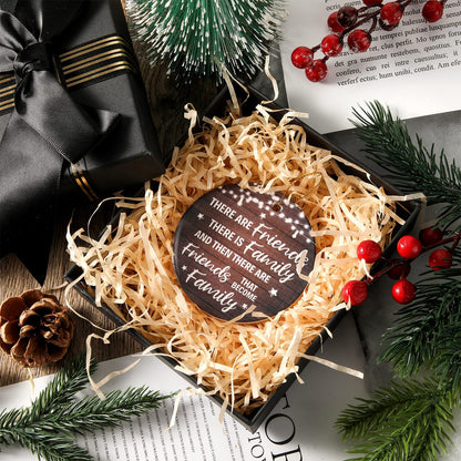 Youyole 6 Pcs Valentines Friendship Ornaments Ceramic Galentine's Day Ornament Decorative for Women Friend Hanging Ornaments Birthday Gift with Black Flannel Bag(Round)