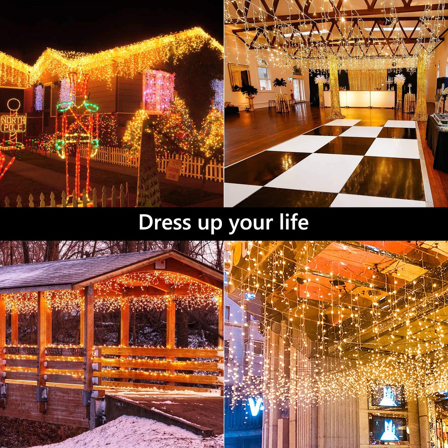 Brizled Icicle Lights Warm White, 29ft 360 LED Christmas Icicle Lights, 8 Modes Christmas Light with 60 Drops, Connectable Xmas Drop Lighting with Remote for Indoor Outdoor Christmas Wedding Holiday