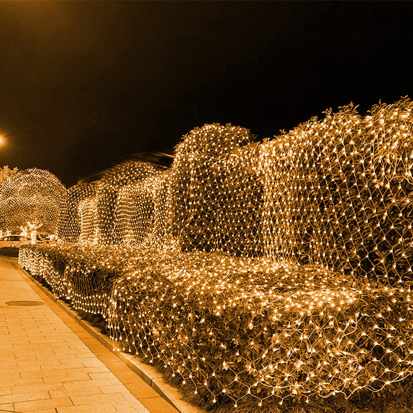 Christmas Lights Outdoor, 200 LED 9.8 FT x 6.6 FT Waterproof Christmas Net Lights Outdoor Plug in with 8 Modes, Clear Wire Mesh Light Decorations for Xmas Indoor Tree Bush Yard Home Decor, Warm White
