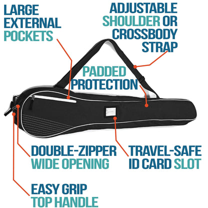 Athletico Lacrosse Stick Bag - Lax Equipment Bags (Black)
