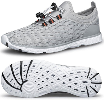 DOUSSPRT Men's Water Shoes Quick Drying Sports Aqua Shoes LightGrey Size 9