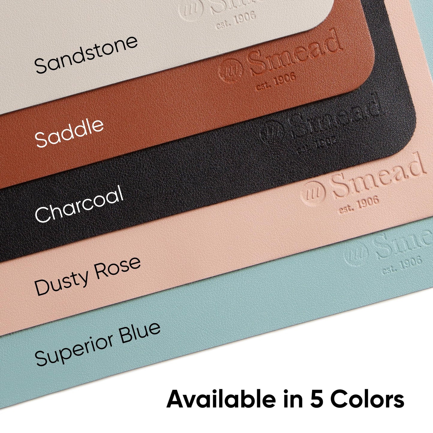 Smead Desk Pad, Vegan Leather Desk Mat with Non-Slip Faux Suede Backing, Perfect Desk Organizer for Office Decor, 31.5” x 15.7” Medium, Sandstone (64831)