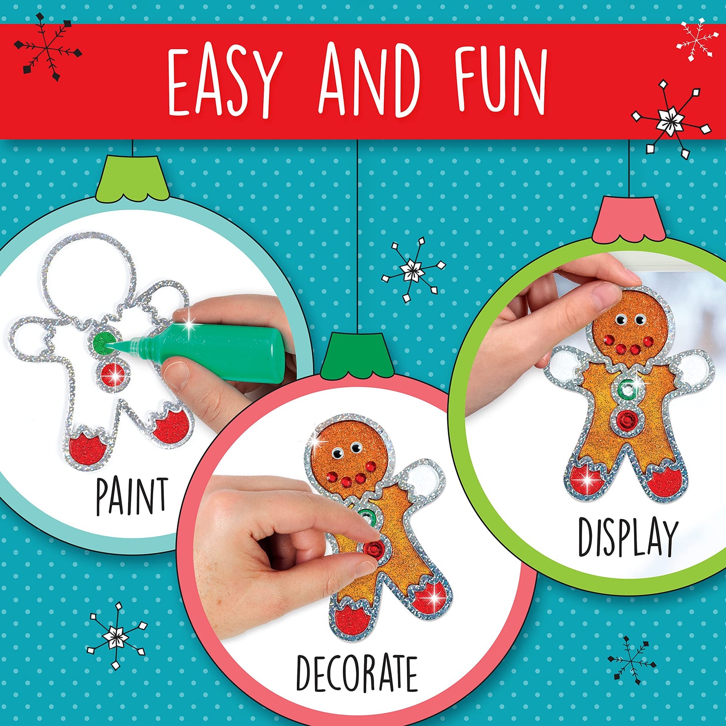 Creativity for Kids Holiday Easy Sparkle Window Art Craft Kit: Create 7 Window Art Designs, Holiday Crafts, Christmas Crafts for Kids, Christmas Activities for Kids (Ages 6+)