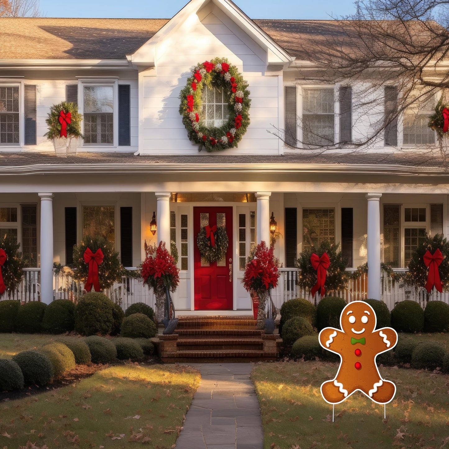 Rogue River Tactical Gingerbread Man Merry Christmas Classic Yard Sign for Home Decor and Lawn Decoration With Stakes - Happy Holidays, XMAS, Santa Claus