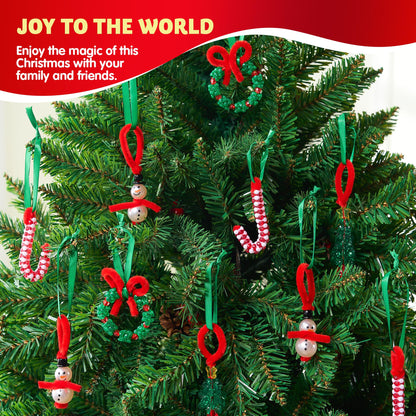 JOYIN Christmas Beaded Ornament Craft, Make Up to 40 Hanging Ornaments of Snowman, Christmas Tree, Candy Canes, and Wreaths for DIY Craft, Xmas Gift Holiday Party, Indoor Decoration（Age 14+）