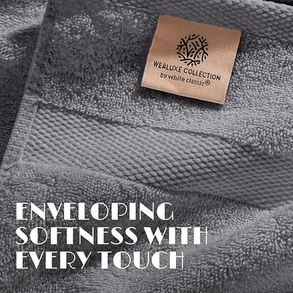 White Classic Wealuxe Grey Towels