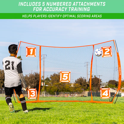 GoSports Strike Net 12 ft x 8 ft Soccer Training Goal - Practice Net for All Skill Levels