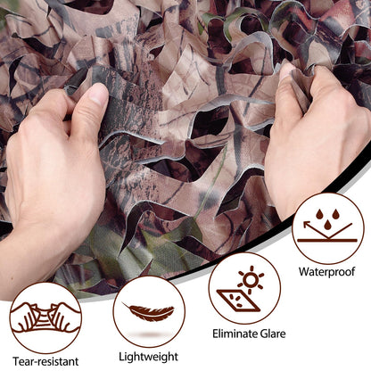 Yeacool Camo Tarp Burlap Camo Netting Camouflage Netting Bulk Roll for Hunting Blind Car Cover Dinosaur Party Decoration Birthday Theme Sunshade (Camo Bionic Leaves, 9.8ftx13.1ft, 3m*4m)