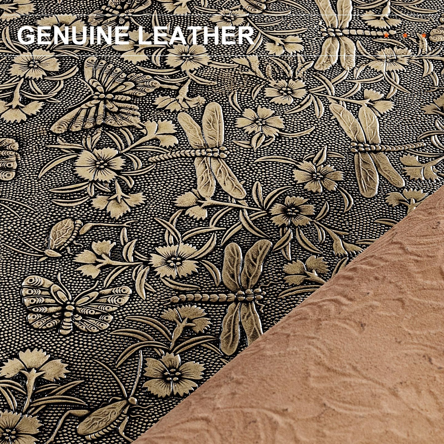 Gexmil Genuine Leather Pen Case, Full Grain Leather Pencil Holder, Hand-made Stationery Bag for Work & Office, Vintage Style, Butterfly Grey