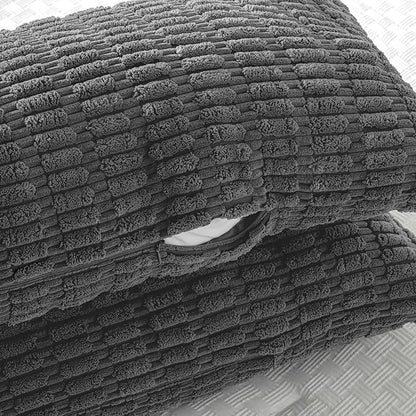 Fancy Homi Dark Grey Long Body Lumbar Decorative Throw Pillow Covers 20x54 Inch for Bed Couch Bedroom Bench, Soft Corduroy Rectangle Solid Pillow Case, Rustic Farmhouse Boho Room Decor