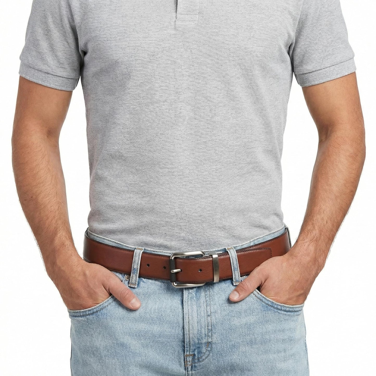 IZOD, Mens, Reversible Leather Belt, Black, 42/44