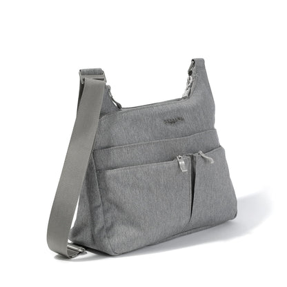 Baggallini Cross Over Crossbody Women 11x8.5 Medium Travel Bag Lightweight Water-Resistant Nylon Organized Handbag Purse