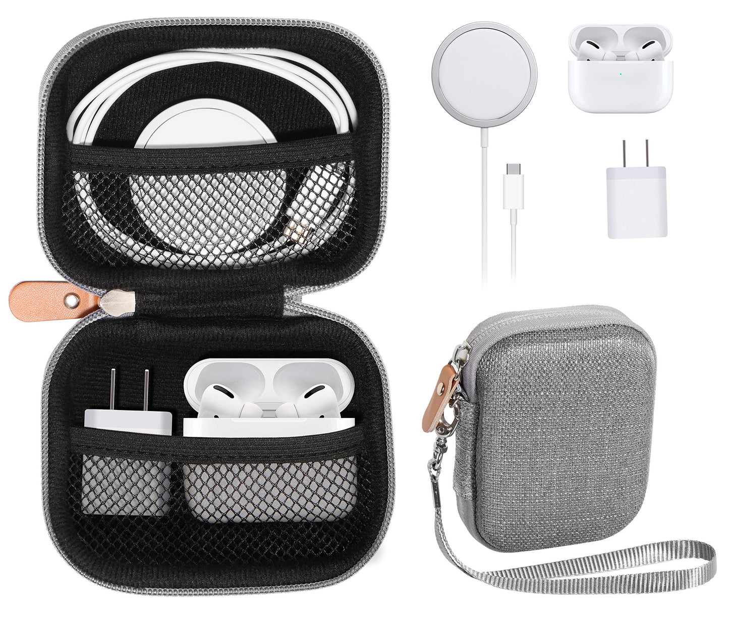 CaseSack All-in-One Case for iPhone MagSafe Charger & Battery Pack, Storage for Accessories/Power Adapter/Charge Cable/Docks, Compatible with AirPods 4/ Pro 3/2/ 1