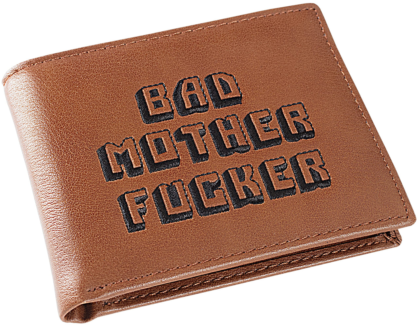 Miramax, LLC Officially Licensed Brown Embroidered Bad Mother Leather Wallet