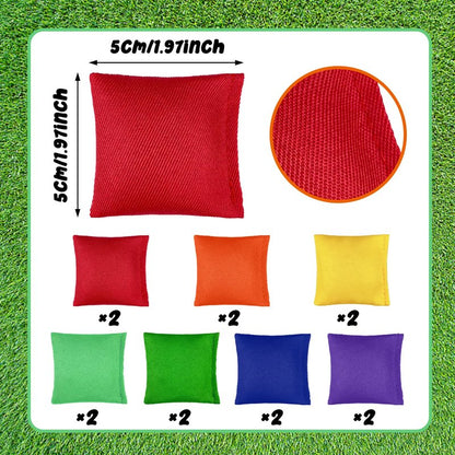 14 PCS Colorful Nylon Bean Bags Mini Bean Bags for Outdoor for Family Carnivals Team-Building Events