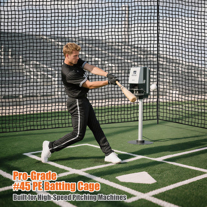 Heavy Duty Baseball Batting Cage Nets,ONLY NET,45#Baseball and Softball Cage Netting,35'/55' Fits Backyard or Team Training