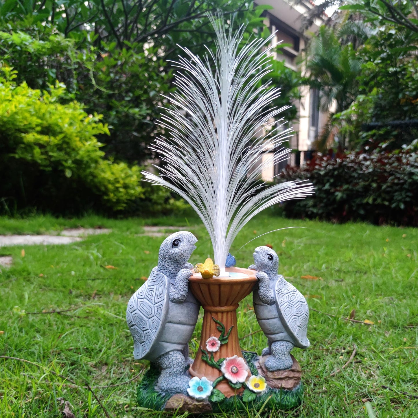 RCTTICUU Solar Turtle Garden Statues with LED Lights, Resin Turtles Figurine Outdoor Decorations Colour Changing Optical Fiber Solar Light, Outside Art Decor for Lawn,Yard, Unique Housewarming Gifts