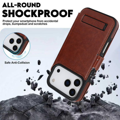CIVICASE for iPhone 17 Pro Max Wallet Case with Stand,PU Leather Flip Credit Card Holder Slots (RFID Blocking),Compatible with Magsafe Magnetic Holder Phone Cover Women Men,Dark Brown