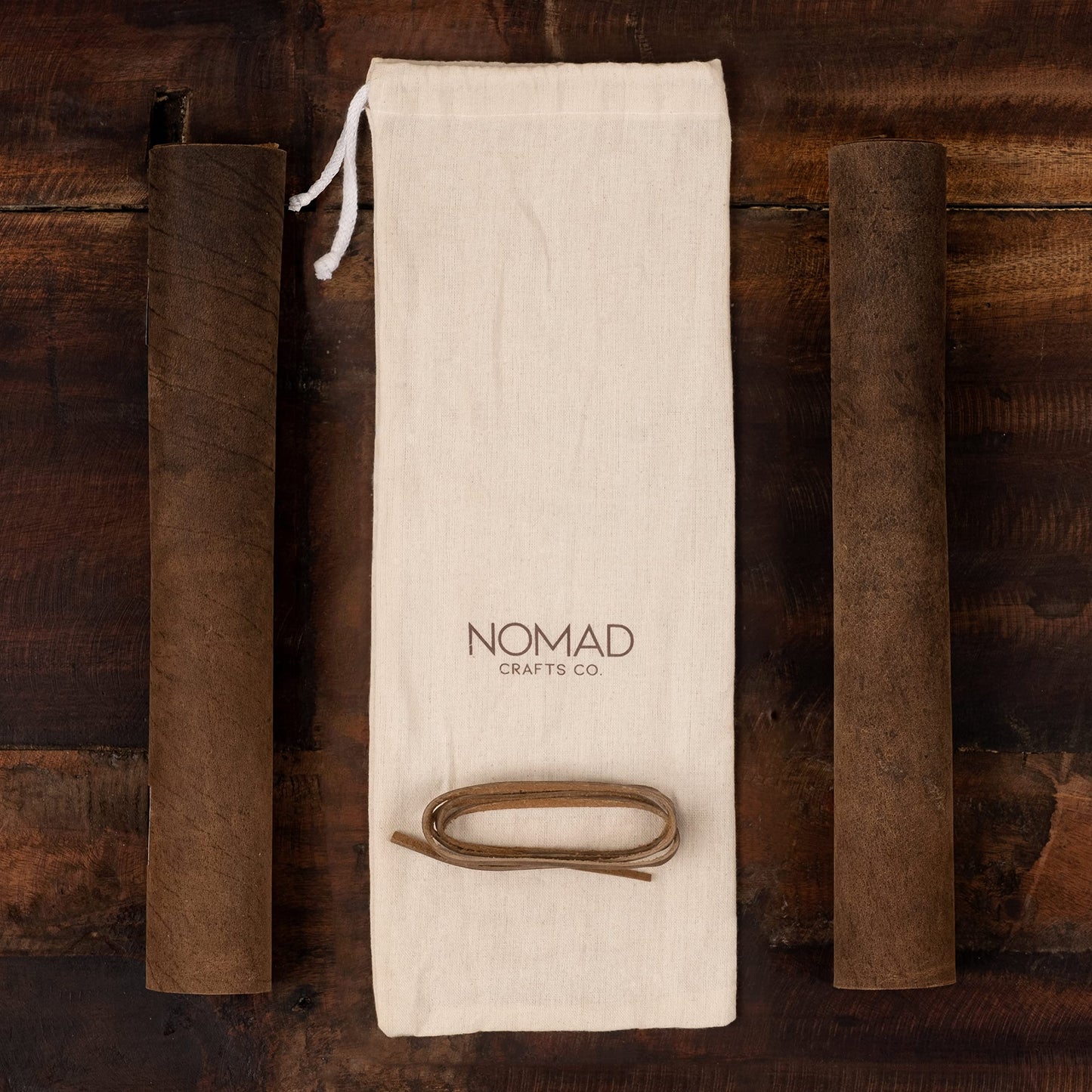 Genuine Leather Roll & Sheets Set of 4 | Soft Leather, Quality Raw, Sheet & Roll 12" x 12" + 36" Cord