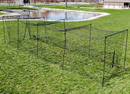Murray Sporting Goods Baseball/Softball Batting Cage 40 ft - Black Steel Metal Frame with 60-Ply Net | Net Includes 7 ft Entrance Door and 4 ft Pitching Machine Hole