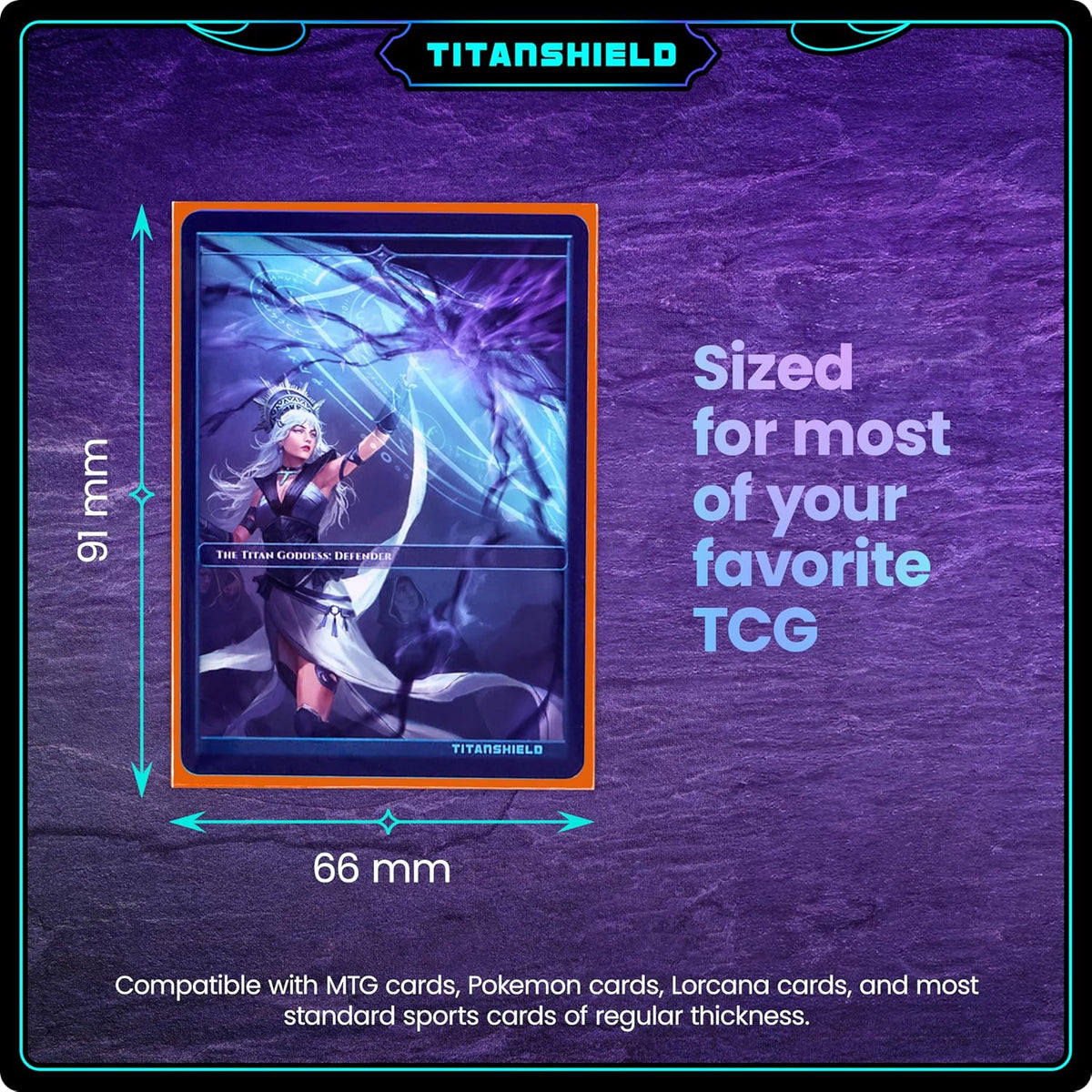 TitanShield (150 Sleeves/Ember Orange) Standard Size Board Game Trading Card Sleeves Deck Protector for MTG, Dropmix