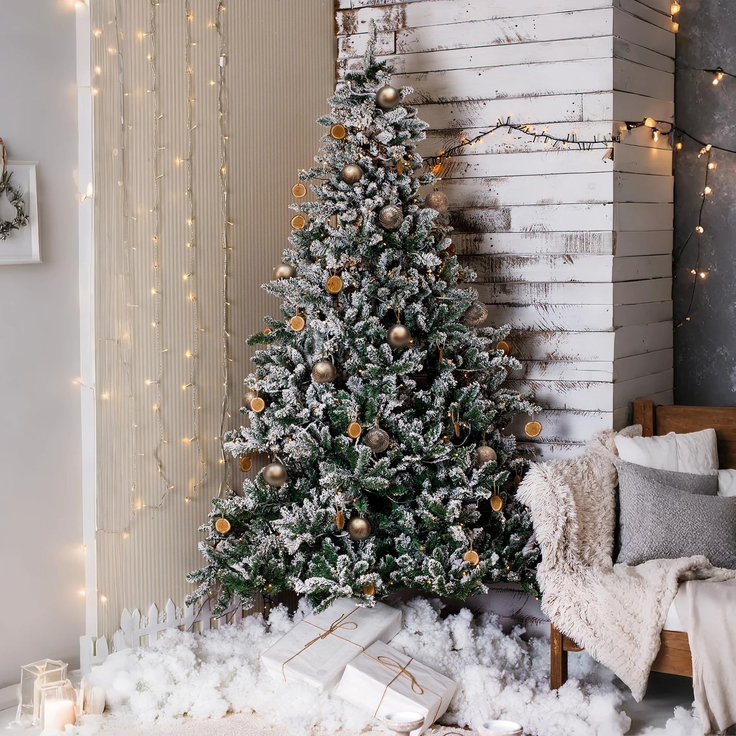 KI Store Coffee Brown Christmas Balls 34pcs 2.36-Inch Christmas Tree Decoration Ornaments for Xmas Tree Holiday Wreath Garland Decor Ornaments Hooks Included
