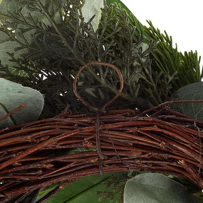 Pure Garden Artificial Wreath Set - Two 20-Inch Eucalyptus Wreaths for Spring, Summer or Fall Home Decor - Indoors or Covered Patio