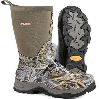 Showave Men's Rain Boots Waterproof Rubber Mud Boots, Camo 8