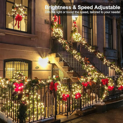 BrizLabs RGBW Christmas Lights, 98.5FT 300 LED Color Changing String Lights with Remote, Warm White Christmas Light, Twinkle Mini Light Dimmable Xmas Tree Light for Indoor Outdoor Xmas Halloween Party