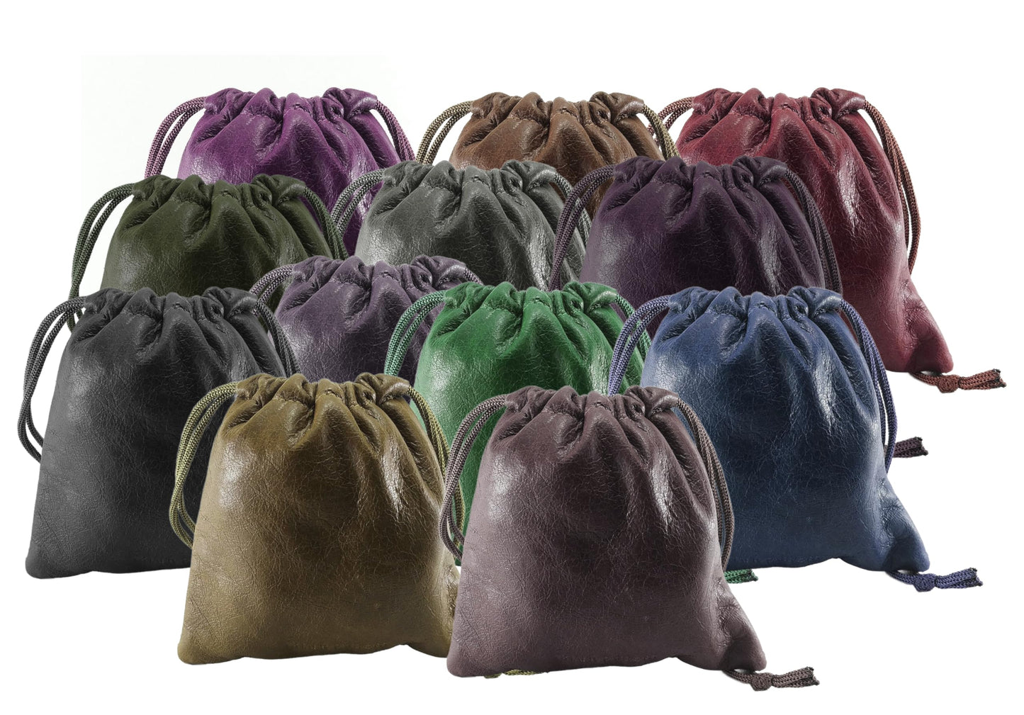 Chalk Factory Lambskin Leather Drawstrings Pouch: 11.5 cm X 11.5 cm (Assorted Pack of 12)
