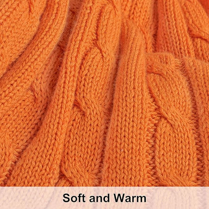NTBAY 100% Pure Cotton Cable Knit Throw Blanket, Super Soft Warm 51x67 Knitted Throw Blanket for Couch, Sofa, Chair, Bed - Extra Cozy, Machine Washable, Comfortable Home Decor, Orange