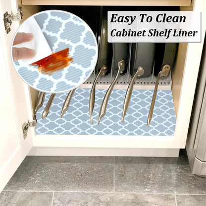 Shelf Liners for Kitchen Cabinets 12 Inch Wide X 20 Ft Non Adhesive Cabinet Drawer Liners Non Slip Waterproof Refrigerator kiners Strong Grip Pantry Shelves Bathroom Drawer Mat Cupboard Closet Liner